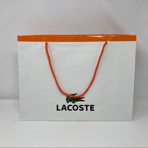 Lacoste Orange and White Shopping Bag